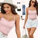 Avidlove Lace Camisole Tops Women Crop Top Ruched Tank Going Out Sexy Spaghetti Strap Cami Bralette