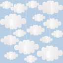 16 Pcs 3D Cloud Decorations Hanging Clouds for Ceiling Artificial Clouds Props Fake Cloud Ornaments Wall Decor Clouds Imitation Decorations Baby Shower Ceiling Party Nursery Children Room Art Wedding