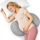Pregnancy Wedge Pillow for Sleeping, Adjustable Maternity Pillow for Side Sleepers, Supports Back, Belly & Hip, Ideal for Pregnant Women, Bamboo Rayon Removable Cover, Grey (Standard)