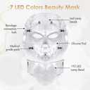 EVFOFO Red Light Therapy Mask for Face, 7 Custom Modes with 850nm Infrared & 630nm Red Light, Portable LED Face Mask Light Therapy with Timer for Home Use, White