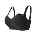 LIIJOO Seamless Wireless Nursing Bra for Breastfeeding Moms, One-Hand Clip Down Cup, Lightly Padded Maternity Bra, Adjustable Straps, Everyday Comfort for Pregnancy & PostpartumBlack, M (Black, M)