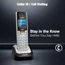 VTech Accessory Handset for DS6151 Series with 2-Line Cordless Phone, Suitable for Small Business or Home, Answering System, Expandable up to 12 Handsets, Intercom, Conference | DS6101 (Black/Silver)
