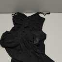 Floerns Women's Ruffle Ruched Cami Dress Draped Split Elegant Bodycon Maxi Dresses, No Size, Black 