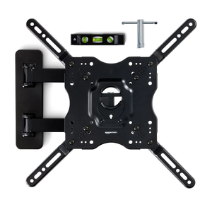 Amazon Basics Full Motion Articulating TV Wall Mount, with Swivel and Tilt, for 26" to 55" TVs and Flat Panels up to 80 Lbs, VESA Compatible, Black