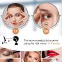 Benbilry 9" Large Size Wall Mounted Makeup Vanity Mirror, 1X/10X Magnifying Double Sided Shaving Mirror for Bathroom, 360 Swivel Extendable Arm, Nickel Finish (Nickel-no Led)