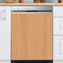 Wooden Texture Dishwasher Magnet Cover, Pure Wood Color Vinyl Dishwasher Sticker Magnetic, 23" x 26" Magnetic Refrigerator Skin Panels