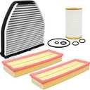 CUK29005 C3698/3-22pcsHU718/5X Engine Air Filter Fits for Mercedes-Benz Gl450 Sl500 C240 E320 E350 E500 C230 C300 C320 C350 E350 E500 Cabin Air Filter Oil Filter Engine Air Filter