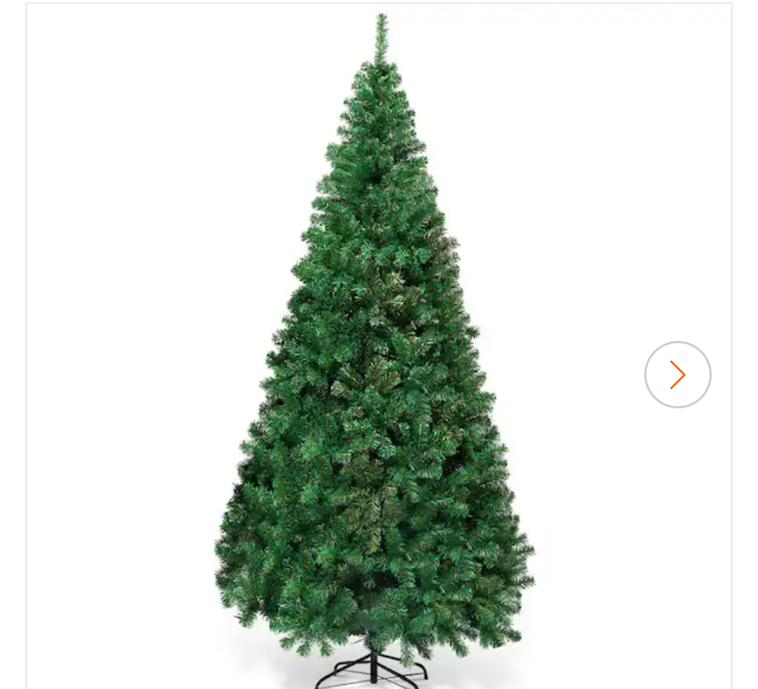 7 ft. Green PVC Hinged Xmas Pine Artificial Christmas Tree