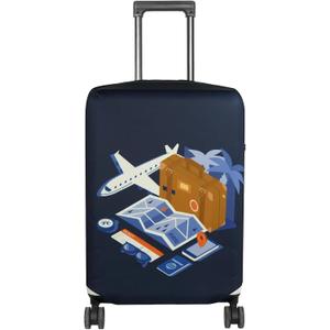 HYPER VENTURE Washable Luggage Cover - Fashion Suitcase Protector Fits 27-30 Inch Luggage (Journey, L)