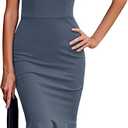 PRETTYGARDEN Women's Sleeveless Midi Bodycon Formal Dress Ruffle Mermaid Hem Elegant Cocktail Wedding Guest Midi Dresses