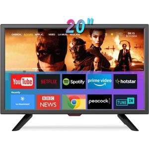 20 inch Full HD Small Smart TV for Kitchen, RV, or On-The-Go Entertainment - Flat Screen TV Built in ATSC Tuner/USB/AV/HDMI x2