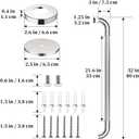 Polished Chrome Grab Bar 32 Inch, iHansee Anti-Slip Bathroom Grab Bar w/Knurled Grip, Stainless Steel Safety Handrail for Toilet Bathtub, Wall Mounted Shower Handle Handicap Bars for Senior Elderly
