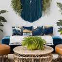 Blue Throw Pillow Covers 18x18inch, Set of 4 Decorative Soft Accent Pillows Covers, Blue and Gold Square Cushion Covers for Living Room Decor Sofa Couch Pillow Cases