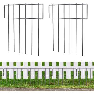 25 Pack Animal Barrier Fence, 17 in(H) X 27 Ft(L) Decorative Garden Fence, Rustproof Metal Wire Garden Border Fence, Dog Rabbits Ground Stakes Fence for Garden.