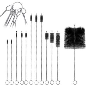 Reallnaive 12 Pcs Engine Brush Kit Car Engine Brush Cleaning Kit Long Nylon Brushes for Auto Cleaning