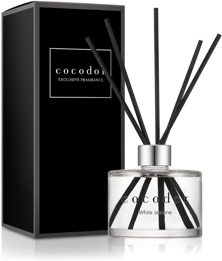 COCODOR Signature Reed Diffuser Set/White Jasmine / 6.7oz /1 Pack/Home Fragrance Diffuser, Oil Scent Diffuser for Bathroom Shelf Decor