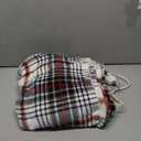 Electric Heated Blanket Throw Size - 50"x60", Soft Flannel Heating Blanket, 4 Heating Levels, 3 H Auto Shut Off, Breathable Warm and Washable for Sofa, Blue-White-Red Plaid