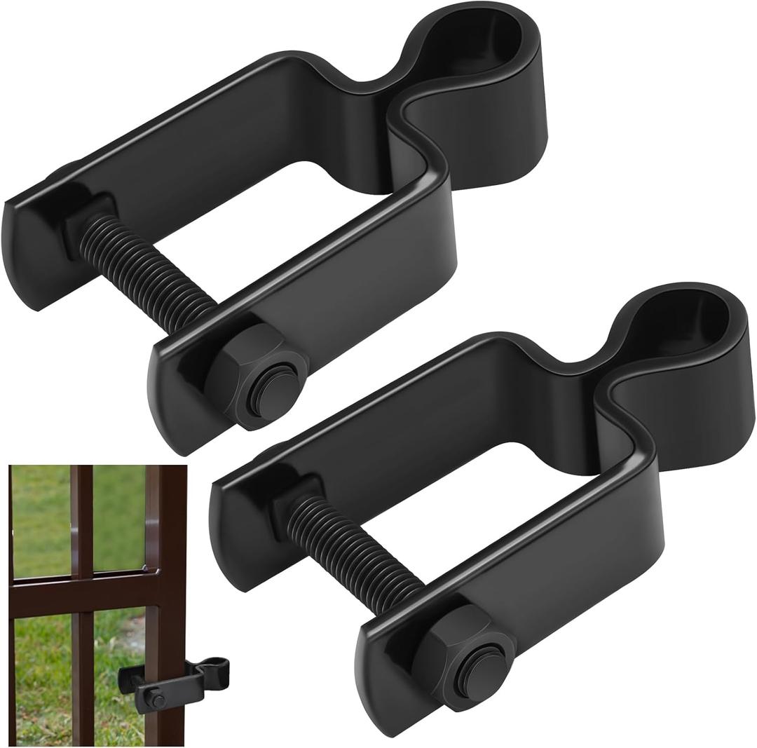 2 Pcs 2" X 2" Square Post Female Hinges 5/8'' Pintle Square Chain Link Fence Gate Post Galvanized Steel Hinge with Bolts and Nuts for Repairing and Replacing Fence Gate(Black)