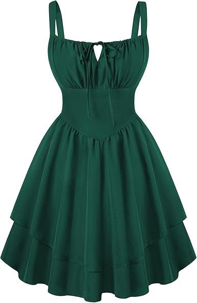 Corset Mini Dress for Women Teens 2026 Summer Ruffle Sundress Graduation Homecoming Dresses, S