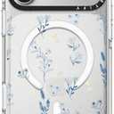 CASETiFY Clear iPhone 17 Pro  [Not Yellowing/Magsafe / Military Grade Drop Protection] - Small Blue Flowers - Clear