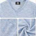 Men's V Neck T Shirts Casual Stylish Fitted Stretch Tee Shirt with Pocket (S-3XL) (L)