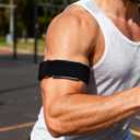 Nylon Sport Bicep Band with Metal Bumper Case, Adjustable Hook-and-Loop Replacement Armband for WHOOP 5.0