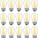 GvvooHome LED S14 Replacement Light Bulbs for Outdoor String Lights, 1W Shatterproof Edison Light Bulbs for Outside Patio Garden, E26 Standard Base, Dimmable, 2200K Warm White, 21Pack