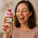 Friendship Gifts for Women - Handmade Positive Crochet Cupcake with 30 Cute Affirmation Cards for Emotional Support | Birthday Gift for Women, Best Friend, Bestie, Coworker | Mothers Day Present Idea