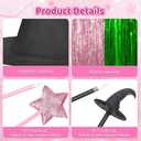 32 Pcs Witch Hats Set, 10 Witch Hats 2pack Tasseled Curtains 10 Star Pens and 10 Witch Hat Pens Witch Party Decorations for Birthday Party Supplies Dress up Costume Cosplay Hallo