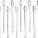 10Pcs Clear Glass Spoons,Heat Resistant Glass Teaspoons,5.8inch Mini Coffee Stirring Spoon,for Cold Drink Yogurt Cocktail Desserts Ice Cream Appetizers