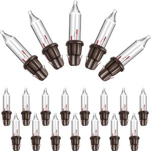 Mudder 60Count 2.5V Christmas 50/100/150/200 Count Mini Incandescent Wire String Lights Replacement Bulbs Indoor/Outdoor Christmas Lights Decor for Home Xmas Tree (Brown Base with Warm White Bulb)