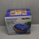 Mueller 6qt Enameled Cast Iron Dutch Oven, Heavy-Duty Casserole and Braiser Pan with Lid and Knob, Safe for All Cooktops, Aqua Blue