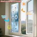 2 x IVN Privacy Window Film Stained Glass Window Cling White Dandelion Design Decorative Static Cling Glass Film for Bathroom Kitchen Door Panel 17.7 x 39.3 Inch