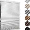 Cordless Blackout Cellular Shades for Windows, Honeycomb Window Shades with Thermal Insulation, Child & Pet Safe Room Darkening Shade, Easy Install,29" W x 72" H, White 