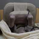 Shiatsu Massage Cushion for Neck and Back with Heat - 4D Kneading, Vibration for Muscle Relief, Dual-Neck Design, Adjustable Intensity and Height for Office Chair and Home Use, Brown