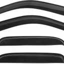 IKON MOTORSPORTS, Window Visors Compatible with 2000-2006 Toyota Tundra Extended Cab, Slim Tinted Acrylic Resistant Shield Cover Wind Sun Rain Guard, 2001 2002 2003 2004 2005