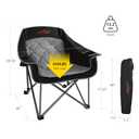 FAIR WIND 2 Pack Oversized Padded Camping Chair Heavy Duty Quad Fold Arm Chair Portable for Outdoor - Support 450LBS, Black (Twin Pack)