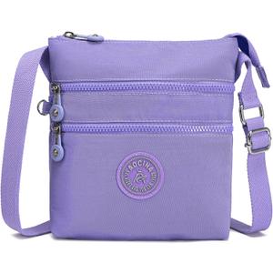 AOCINA Nylon Crossbody Bags for Women Multi Pocket Small Cross Body Purse Lightweight Travel Phone Purses Shoulder Handbags