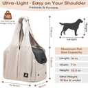 Dog Purse Carrier for Small Dogs, Cats, and Puppies Soft-Sided Travel Pet Tote Bag with 4 Large Pockets, Foldable, Lightweight, Fits Pets up to 15 lbs, for Travel, Outings (Beige)