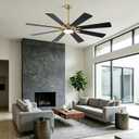 Bella Depot 72" Black and Gold Ceiling Fan with Light Large Ceiling Fan with Remote Dimmable LED Tri-Color Temperature 6-Speed Quiet DC Motor Chandelier Fan for Bedroom Living Room Patio