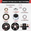 2 Sets 3500Lbs Trailer Hub Kit 5 Bolt 4.5", Premium 5 Lug Trailer Hubs Fit 1"-1/16" to 1-3/8" #84 Trailer Spindle, Heavy Duty Boat Trailer Idler Hub Assembly (Only for Tapered Spindle)