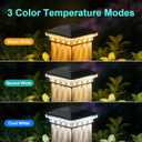 Brightever 4x4 Solar Post Cap Lights Outdoor with 3 Lighting Modes, 6-Pack Solar Powered Fence Post Lights Waterproof Fits Wooden/Vinyl Posts, Solar Deck Post Lights for Garden Patio Porch, Black
