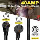 Welder Extension Cord 8 AWG, 50FT Welding Cords 40 amp, 125V/250V Welding Power Cord NEMA 6-50P/6-50R