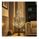 Hairui Lighted Brown Alpine Tree with 810L Warm White Fairy Lights 6FT, Twig Tree with Lights for Indoor Outdoor Home Christmas Winter Holidays Party Decoration