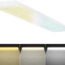 FaithSail Dimmable 4FT LED Wraparound, 4 Foot LED Light Fixture with 3 Watt/ 3 Lumen/ 3 CCT, 30W/ 40W/ 50W, 3500lm/ 4500lm/ 5500lm, 3000K/ 4000K/ 5000K, 48'' Flush Mount Light, Fluorescent Replacement, 1 Pack