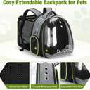 Lekereise Cat Bubble Backpack Carrier - Expandable Large Space Cat Backpack for Kitty Small Dog up to 18lbs, Transparent Pet Carrier for Travel, Hiking, Walking & Outdoor, Gray