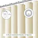 Inhousolu Fabric Shower Curtain, Waffle Weave 230 GSM Polyester, Weighted Hem, Metal Hooks Included, Water Repellent Washable, 72 x 84 Inch, Ivory