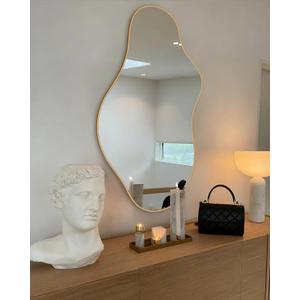 Irregular Wall Mirror 2036 Inch Wall Mirrors Decorative Gold Modern Asymmetrical Abstract Mirror for Bathroom Bedroom Living Room Entryway Hallway