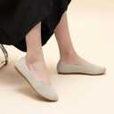 Women's Ballet Flat Dressy Casual Knit Shoes Round Toe Women Mesh Flats 8.5
