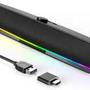 Computer Speakers for Desktop,PC Speakers Gaming Sound bar with Colorful Light,USB Speaker With Bluetooth for PCs Desktop Laptop Tablets,Wired Bluetooth Speaker for Phones(Type-C Adapter Included)